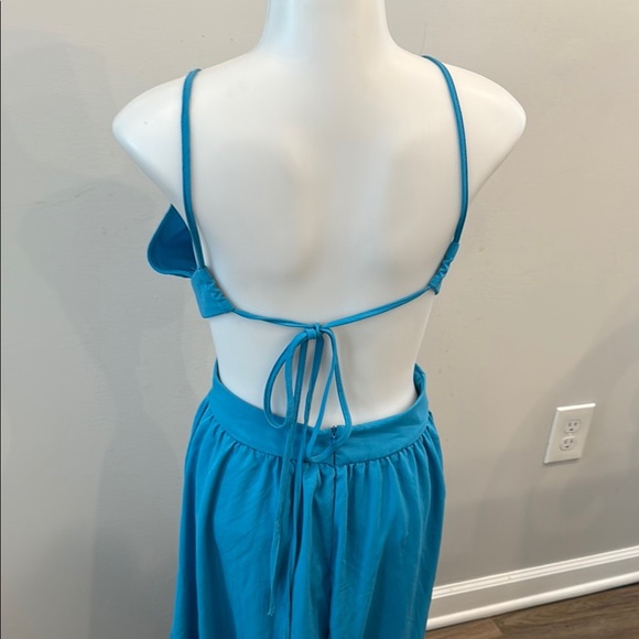 SHEIN US 2 XS Blue Maxi Dress with Cut Out and Slits - Picture 8 of 13
